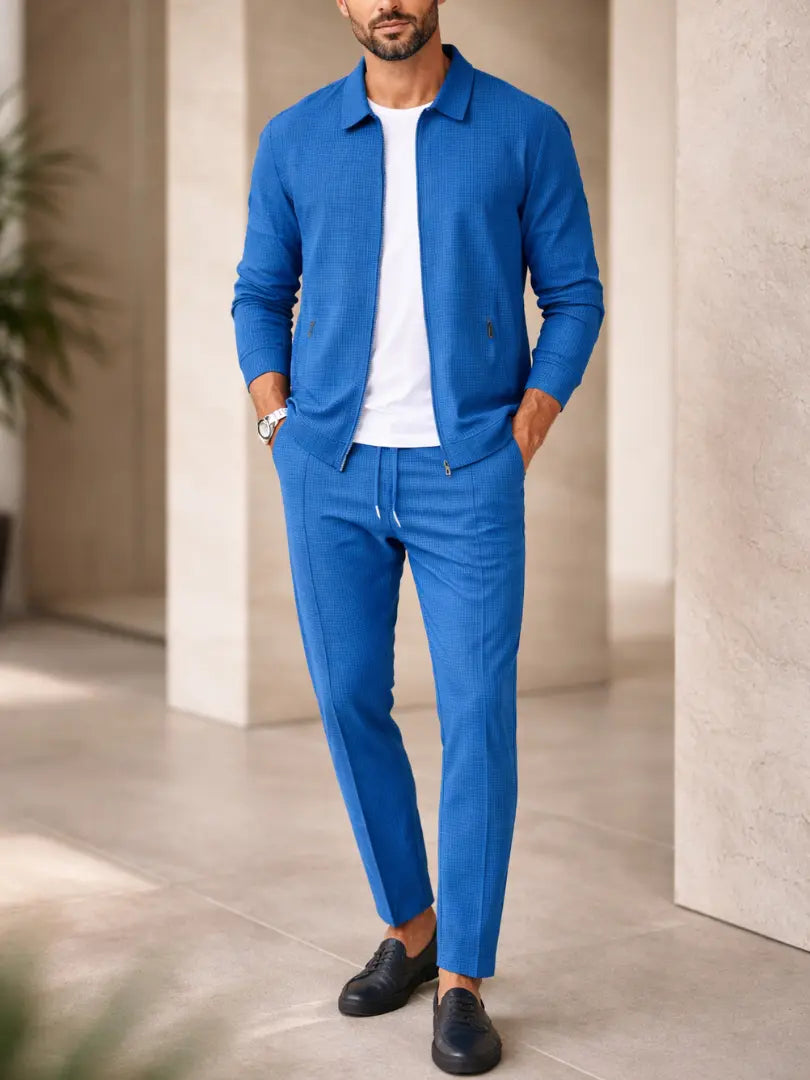 Men's tracksuit with zip and texture - Rafello&Co