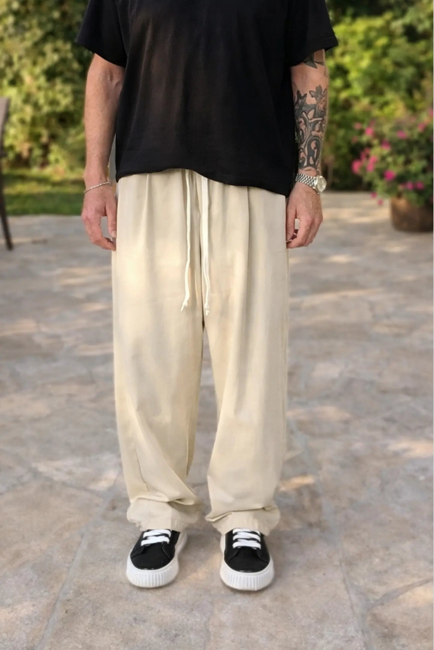 Rafello&Co | Losvallende Trousers met Trekkoord Rafello&Co