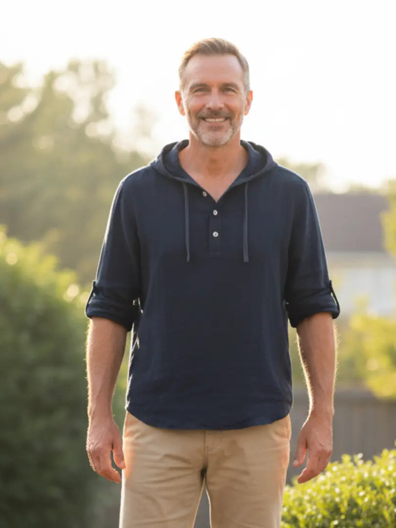 Rafello&Co | Casual Linnen Shirt met Capuchon Rafello&Co