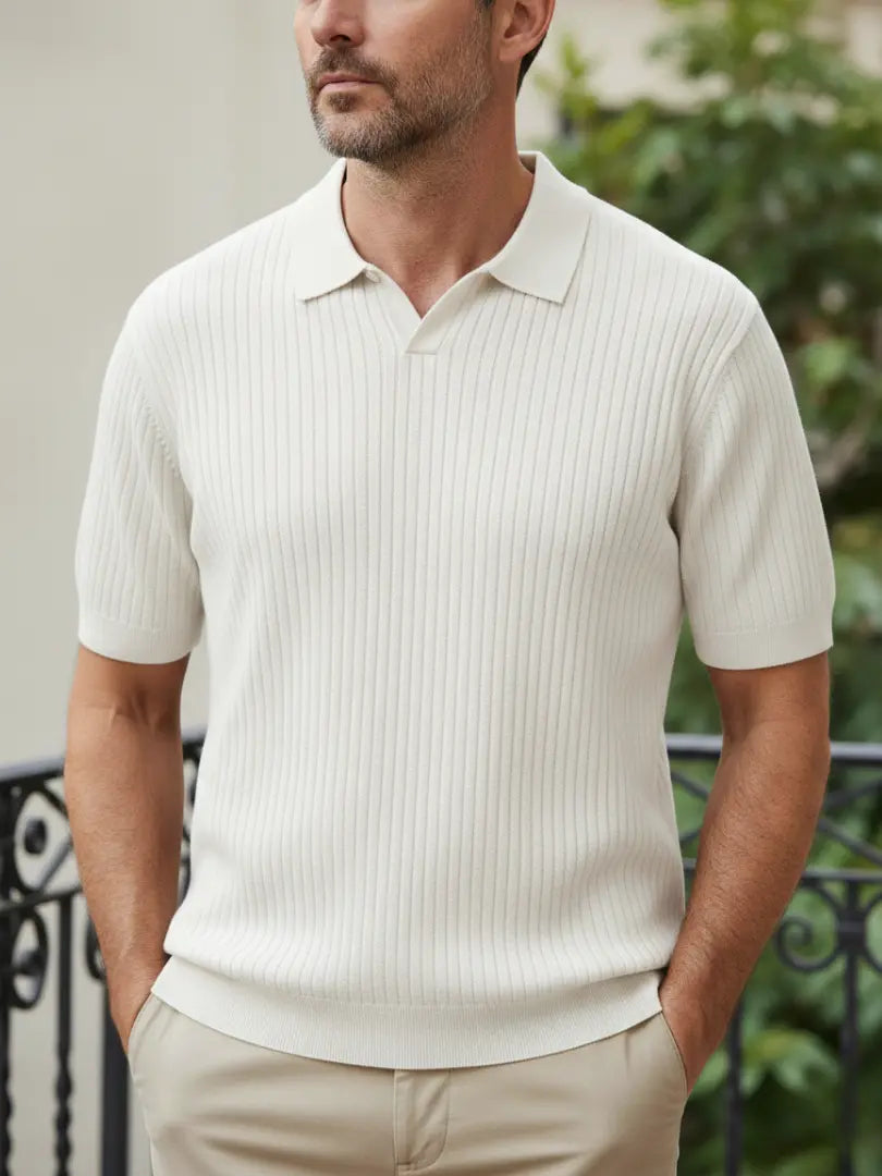 De Riviera – Geribde Gebreide Polo Rafello&Co