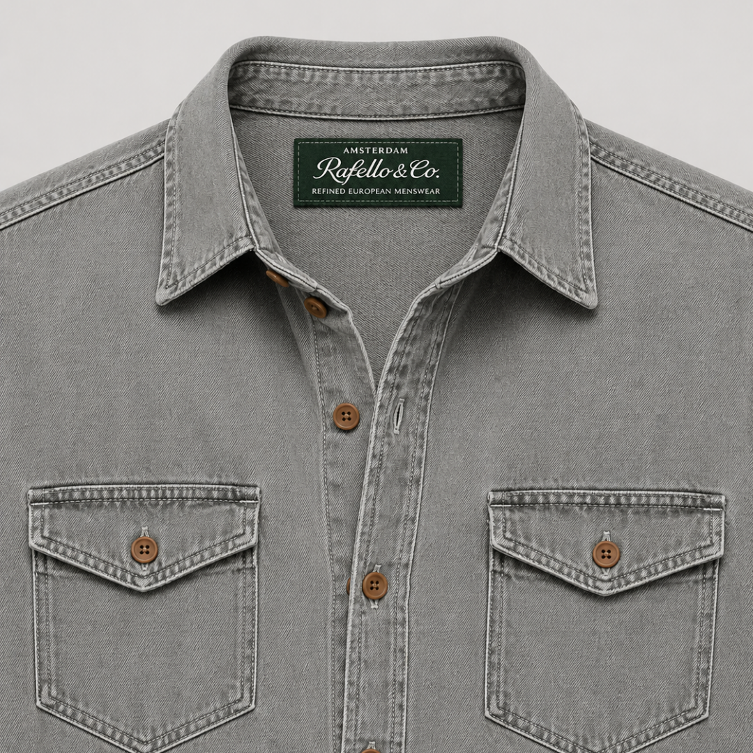 Vintage Washed Cotton Button-Up Shirt