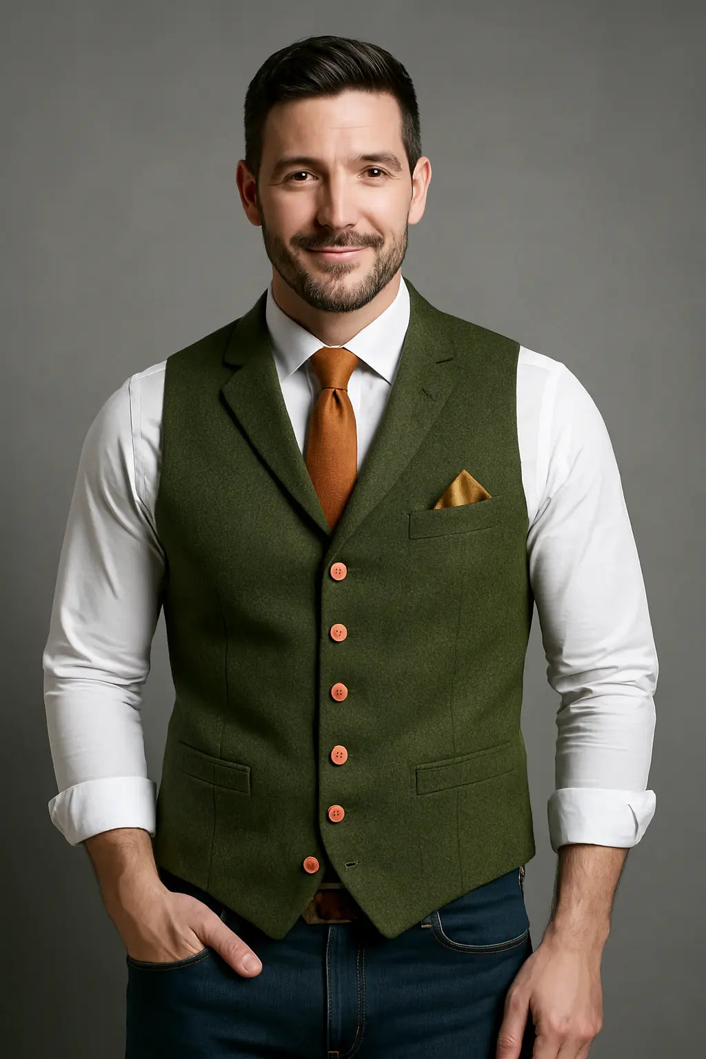 Rafello&Co | Logan Tailored Vest met Knopen en Klassieke Snit