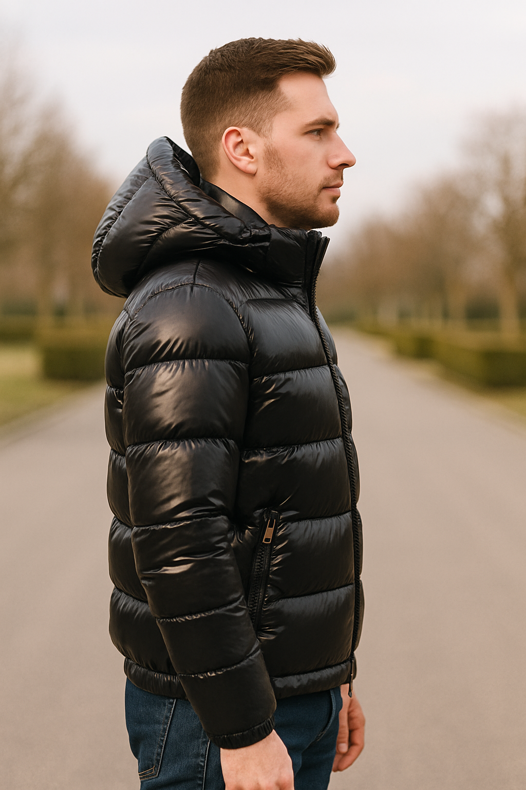Rafello&Co | Lightweight Down Parka with a Glossy Finish