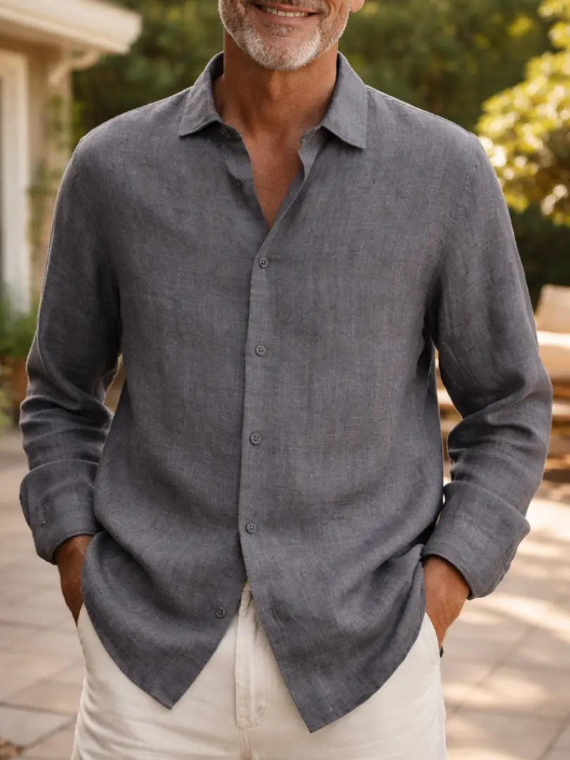 Stijlvol lichtgewicht linnen overhemd Rafello&Co