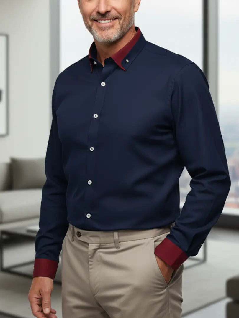 Rafello&Co | Klassiek Katoenen Shirt met Lange Mouwen Rafello&Co