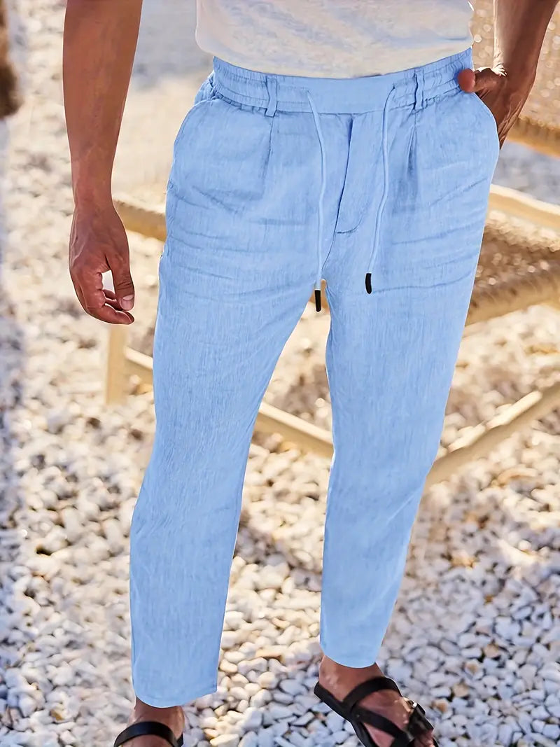 Men’s Linen Drawstring Trousers