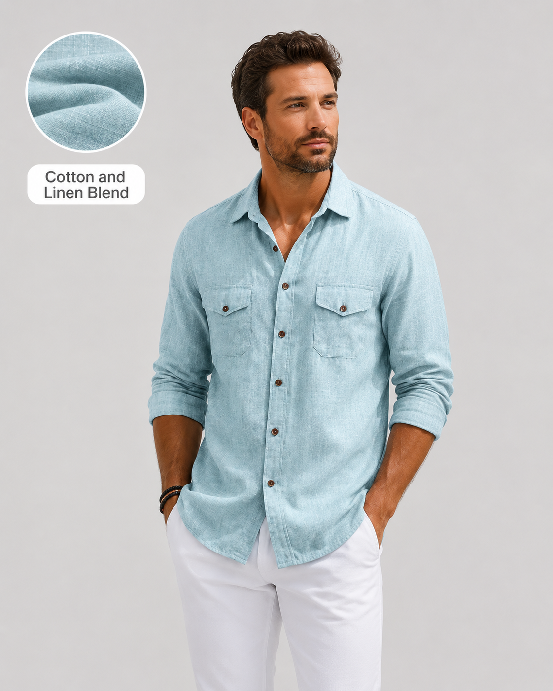 Men's Linen Button-up Shirt