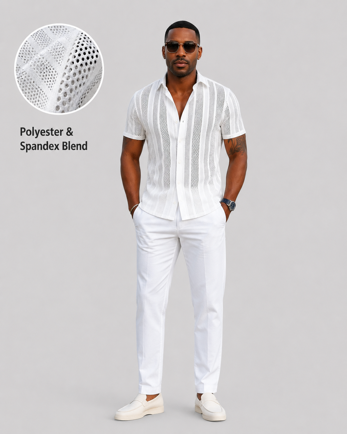 Men's Short Sleeve Textured Shirt