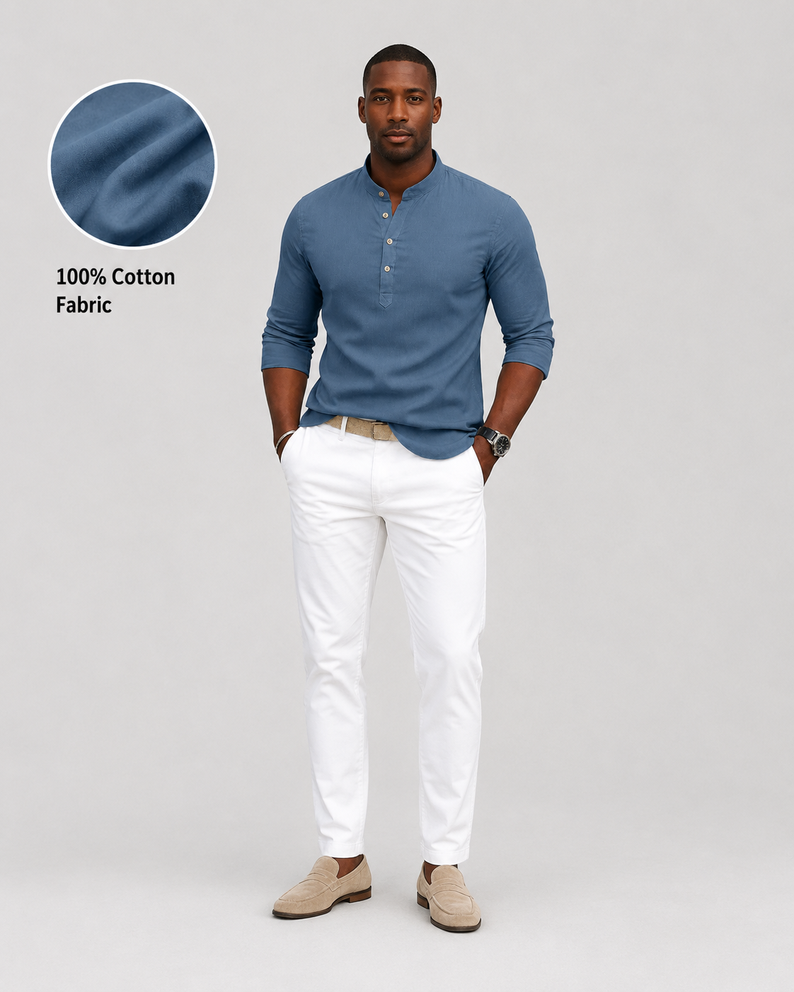 Men’s Long Sleeve Henley Style Shirt