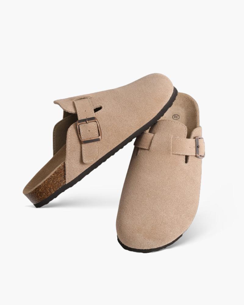 Vintage Suede Wooden Clogs