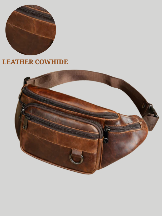 Heren Vintage Leren Sling Bag