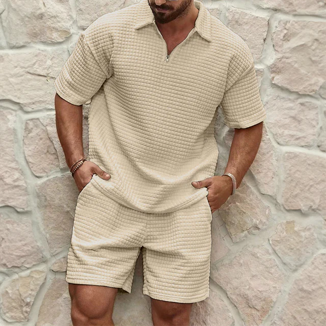 Heren Waffle Knit 2-delig Set