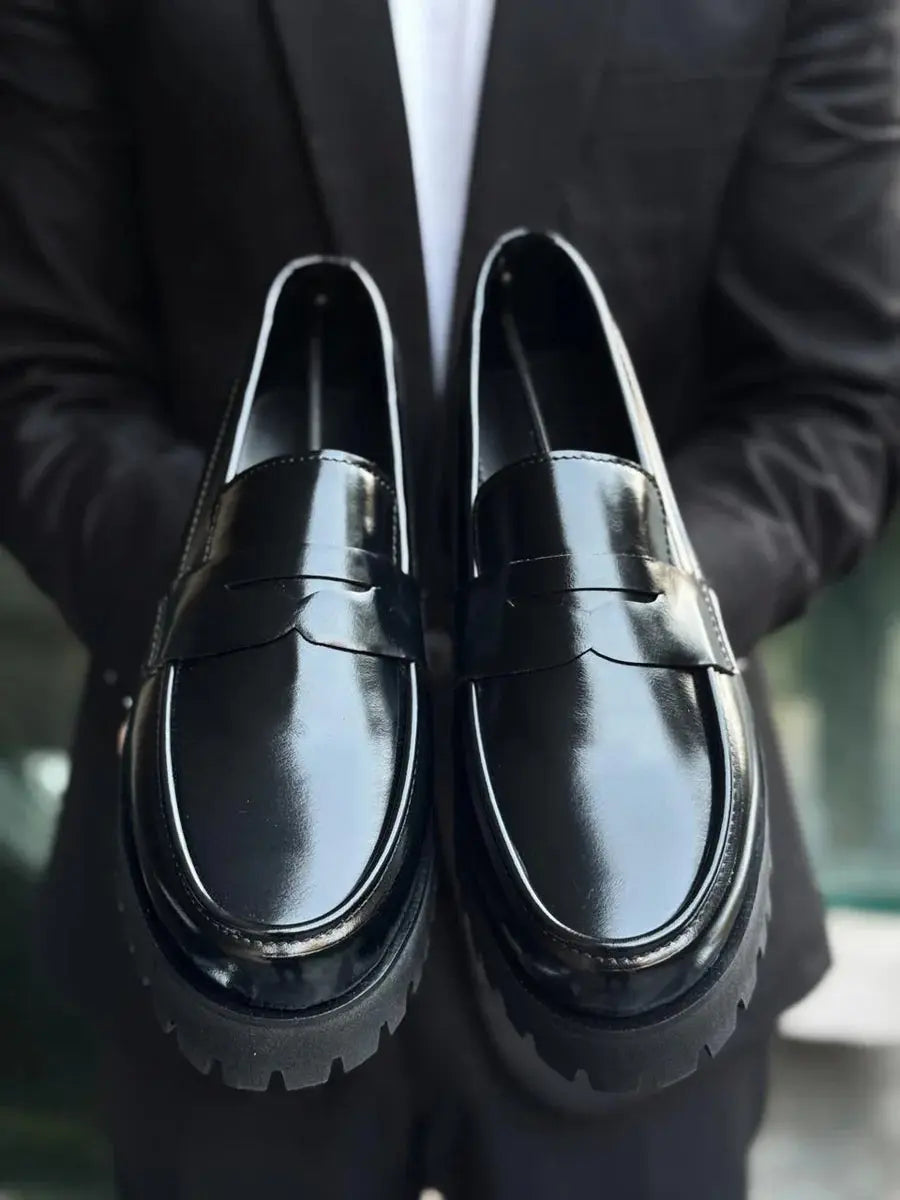 Rafello&Co | Formele Zwarte Penny Loafers Rafello&Co