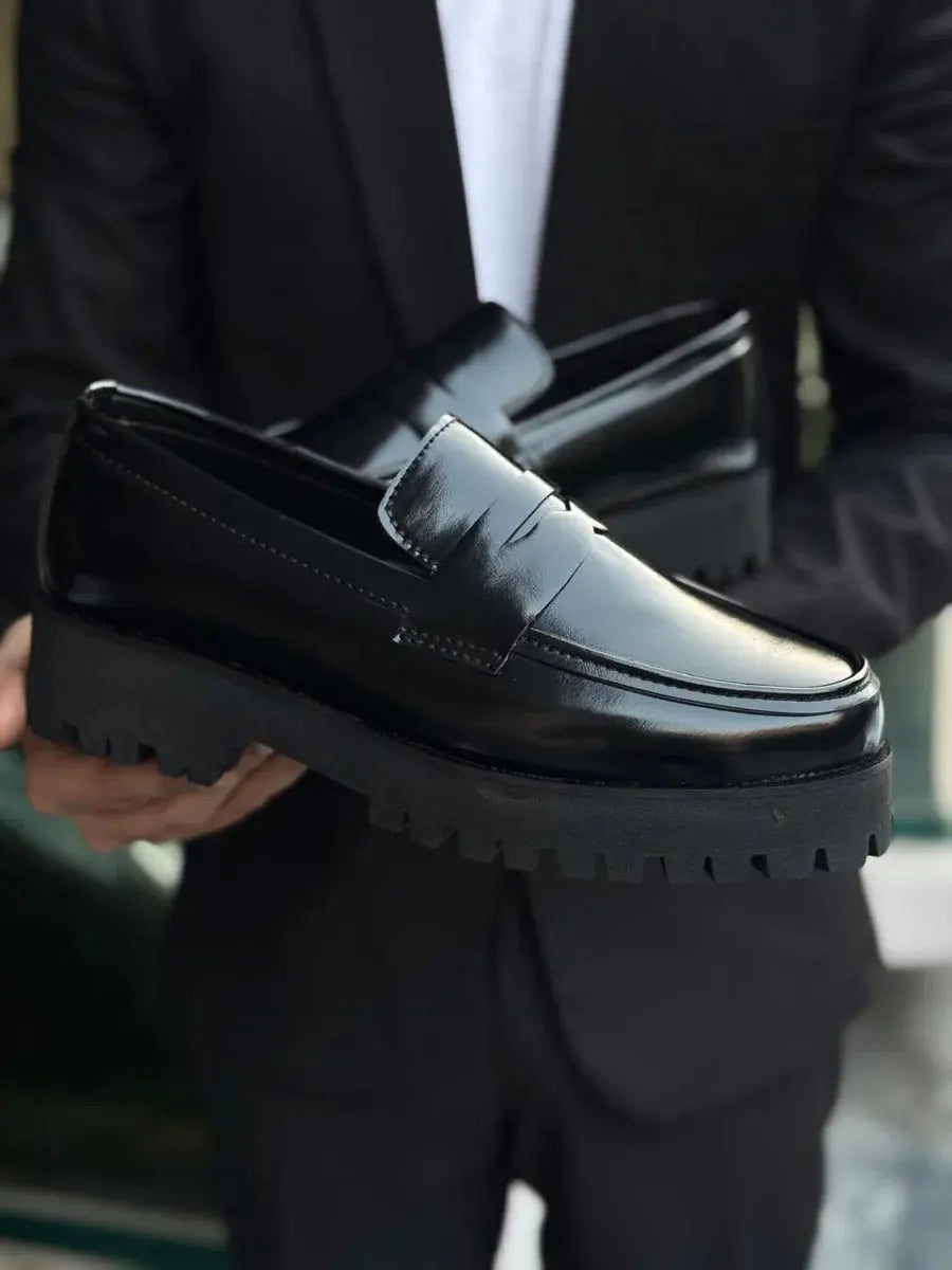 Rafello&Co | Formele Zwarte Penny Loafers Rafello&Co