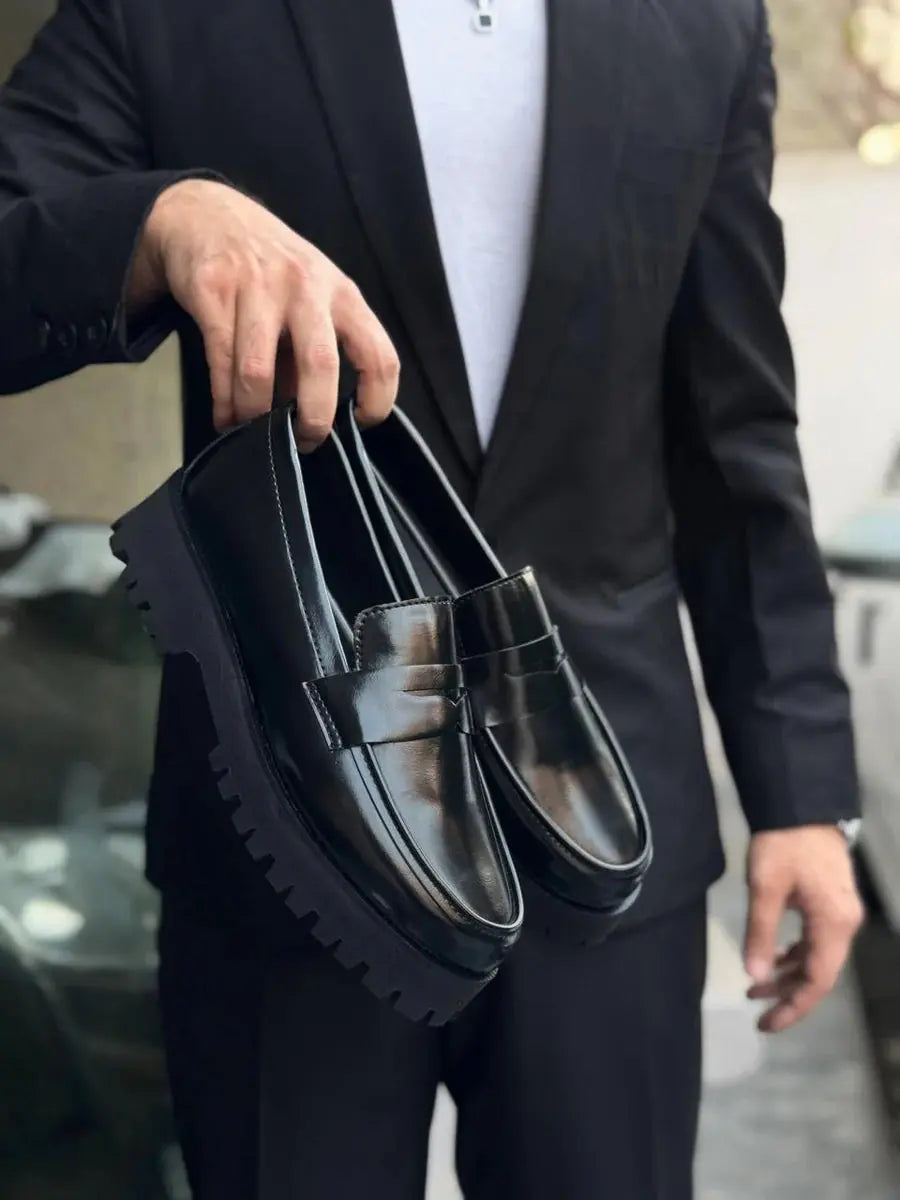 Rafello&Co | Formele Zwarte Penny Loafers Rafello&Co
