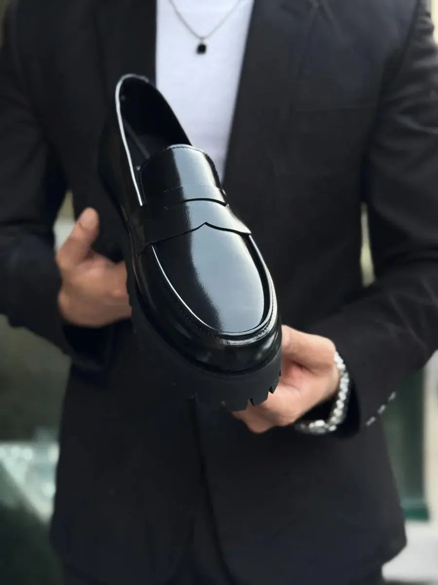 Rafello&Co | Formele Zwarte Penny Loafers Rafello&Co