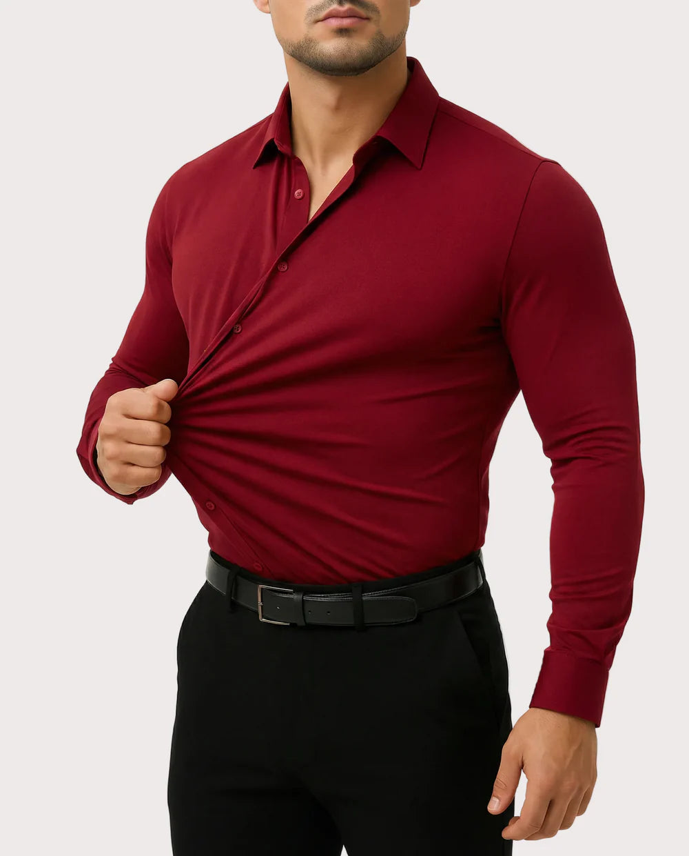 Slim Fit Stretch Overhemd voor Heren