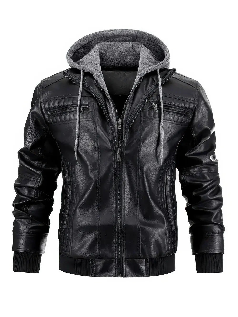 Rafello&Co | PU Leather Jacket with Hood
