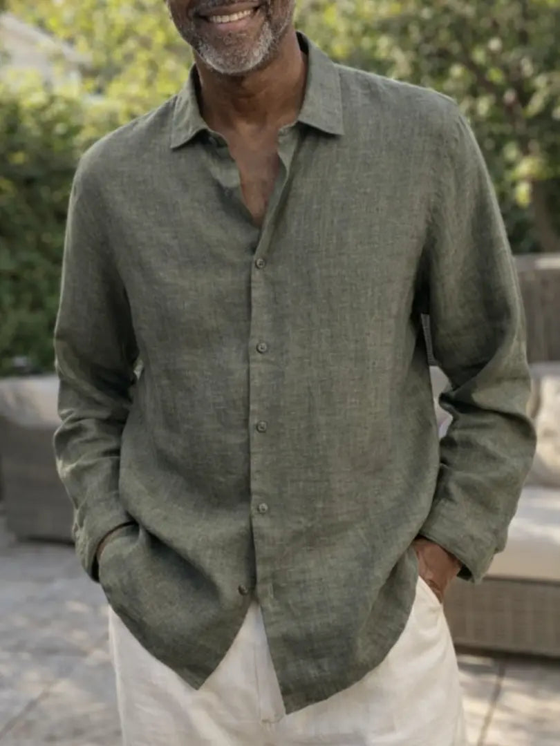 Stijlvol lichtgewicht linnen overhemd Rafello&Co