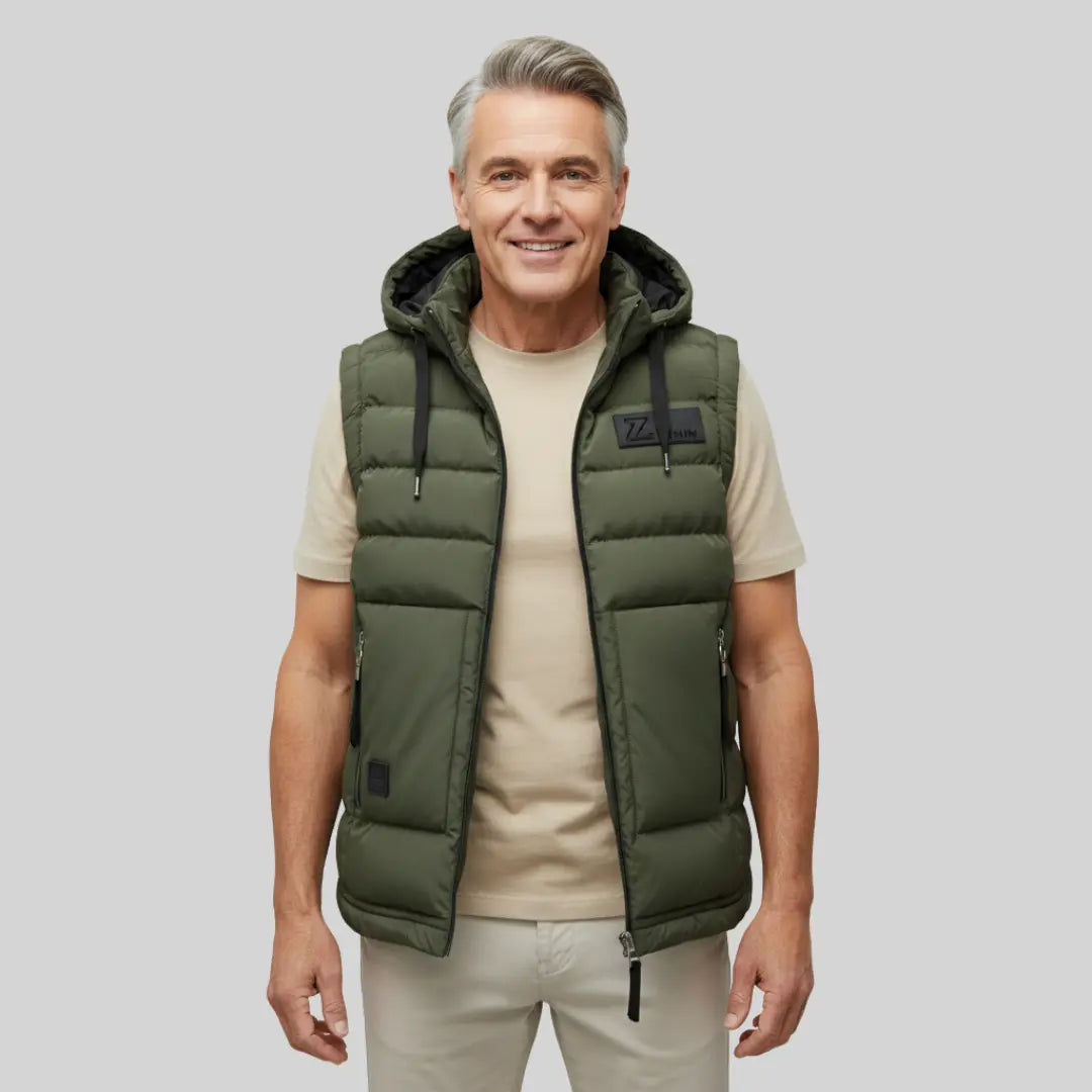 Rafello&Co | Deluxe Mouwloos Herenjack met Verwijderbare Capuchon Rafello&Co