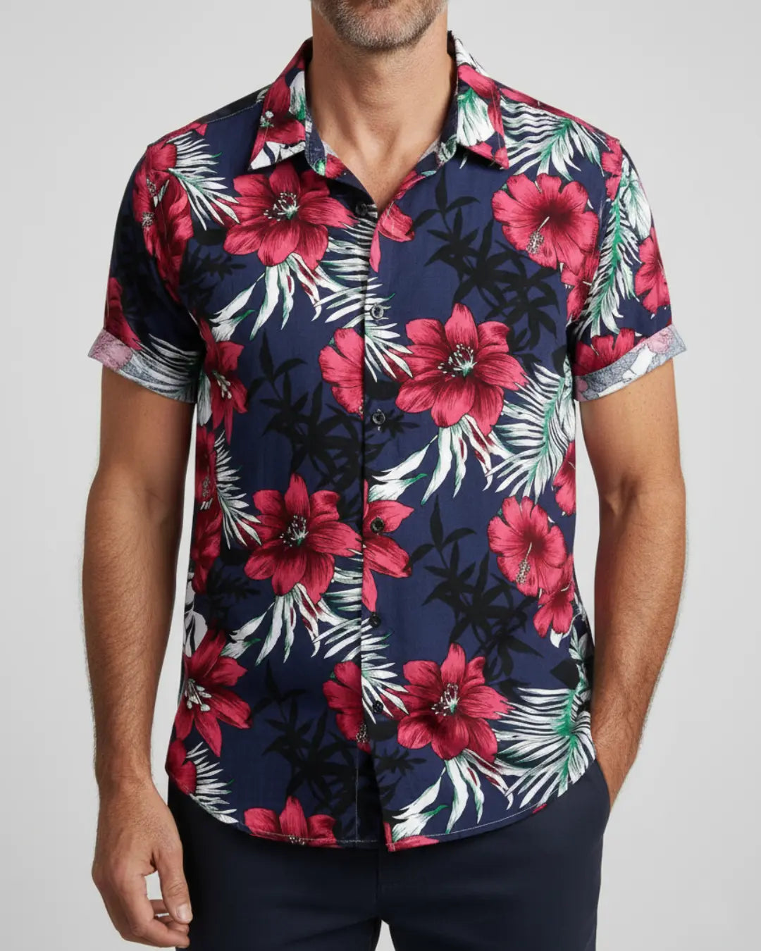 Rafello&Co | Overhemd met Bloemenpatroon Rafello&Co