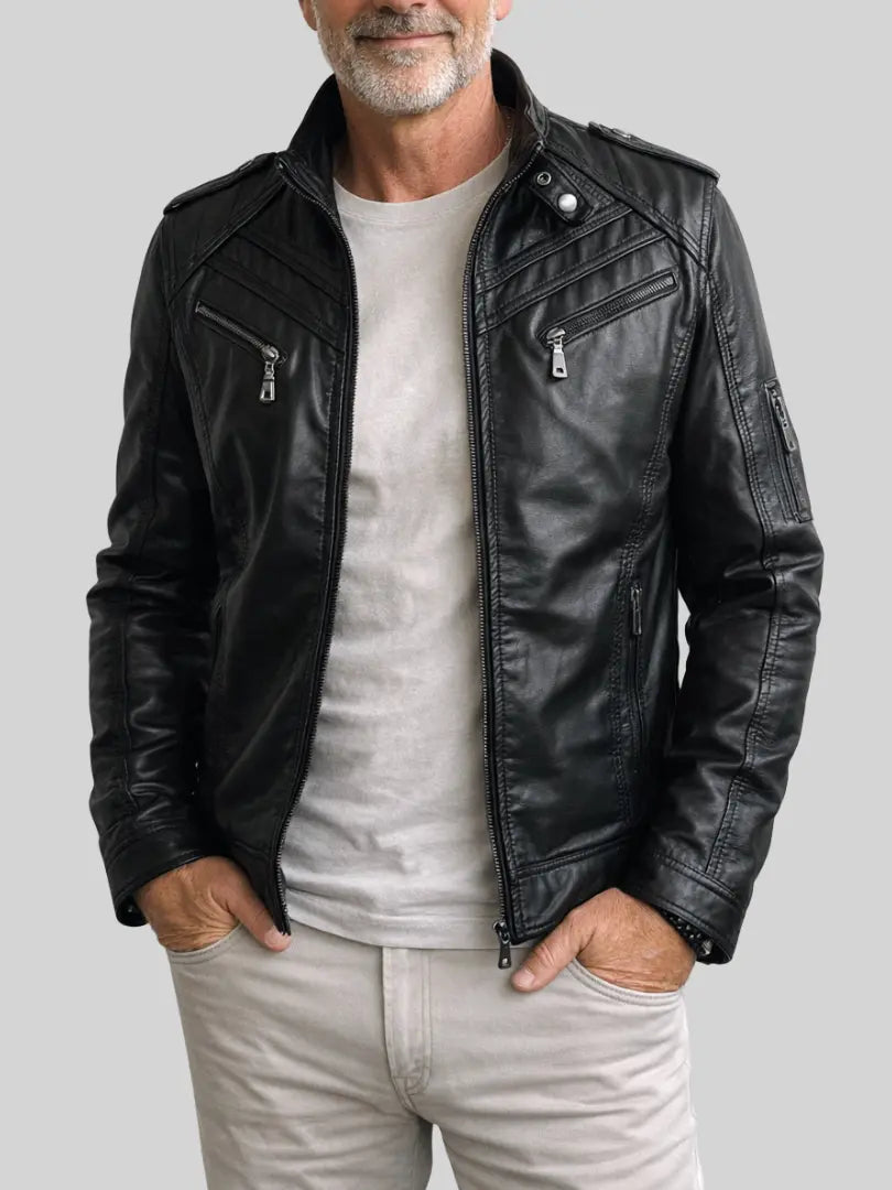 Rafello&Co | Leren Jas met Fleece Voering Rafello&Co