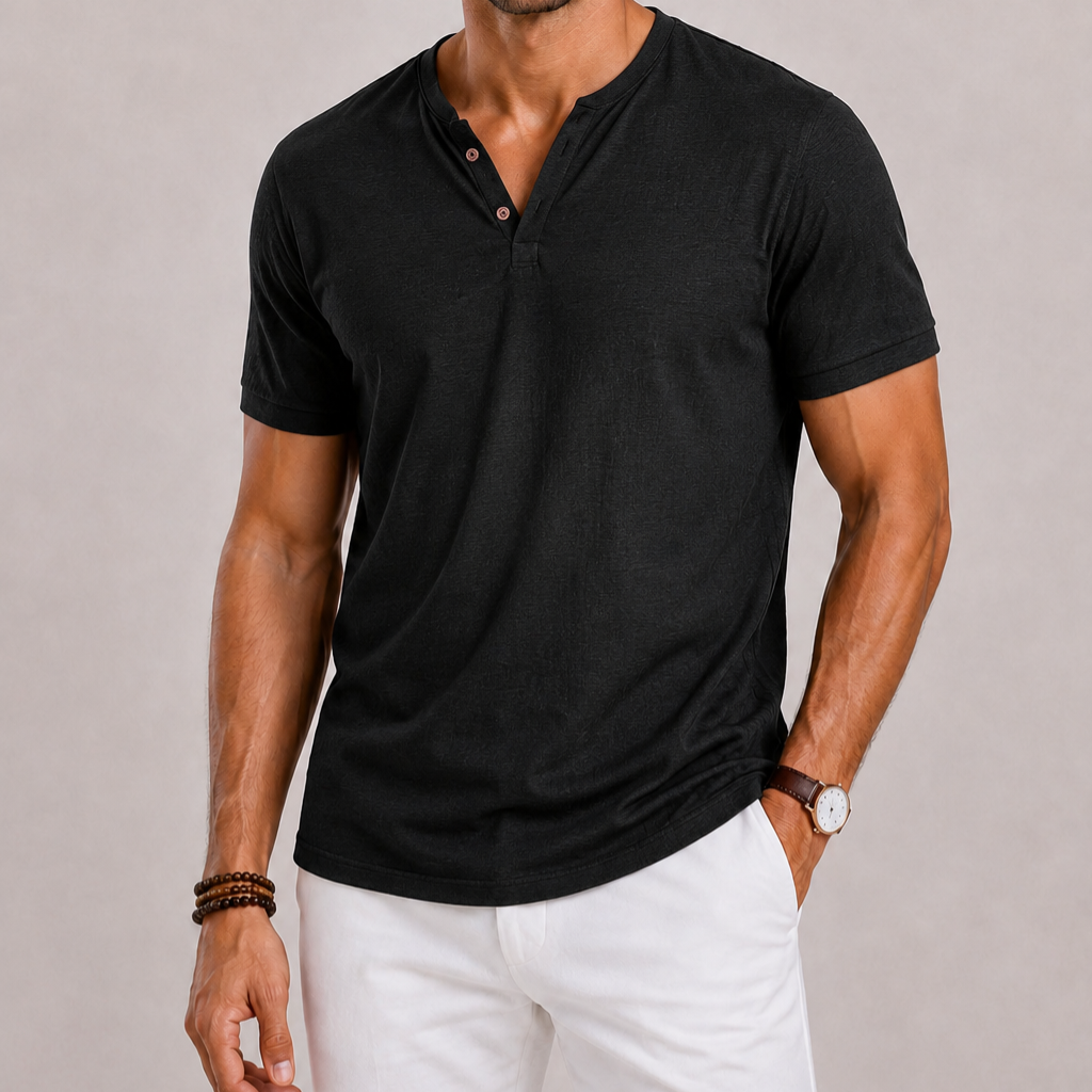 Men's V-Neck and Short-Sleeve Shirt