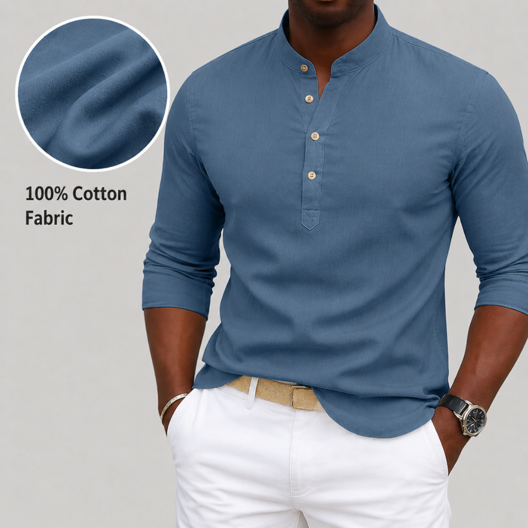 Men’s Long Sleeve Henley Style Shirt
