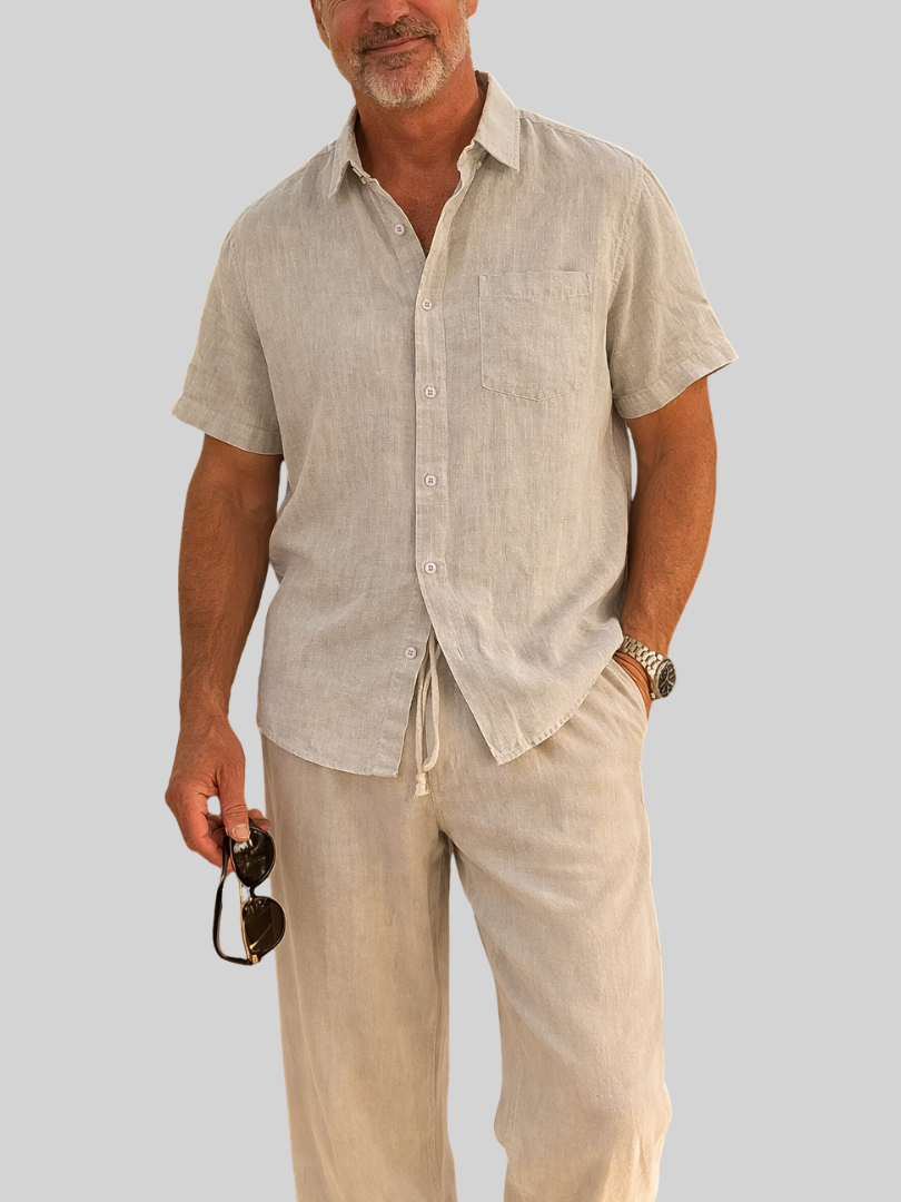 Short Sleeve Linen Set