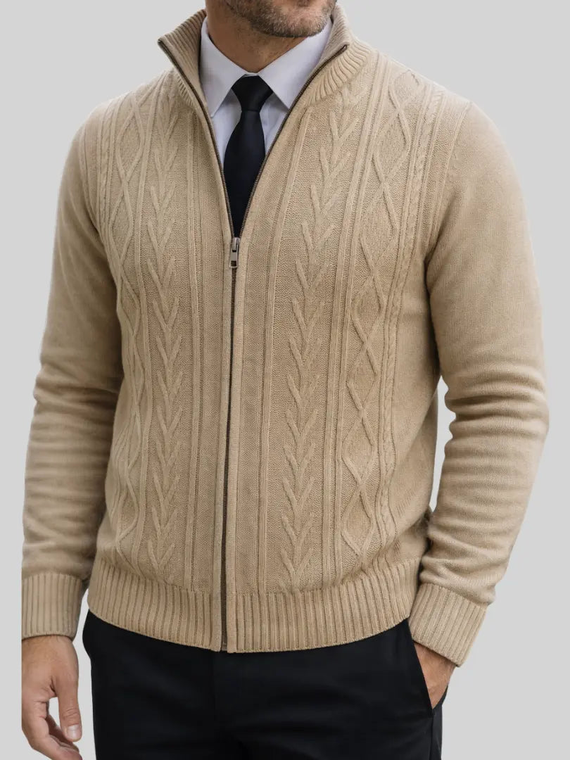 Rafello&Co | Gebreid Cashmere Wintervest met Rits Rafello&Co