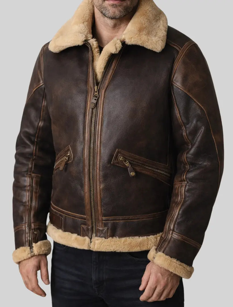 Rafello&Co | Leren Jas met Lange Mouwen en Zachte Pluche Rafello&Co