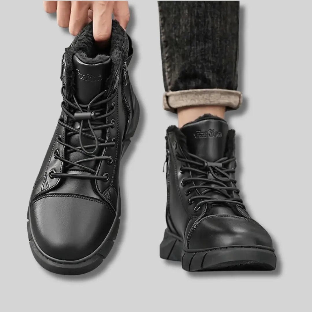 Rafello&Co | Leren laarzen met fleecevoering Rafello&Co