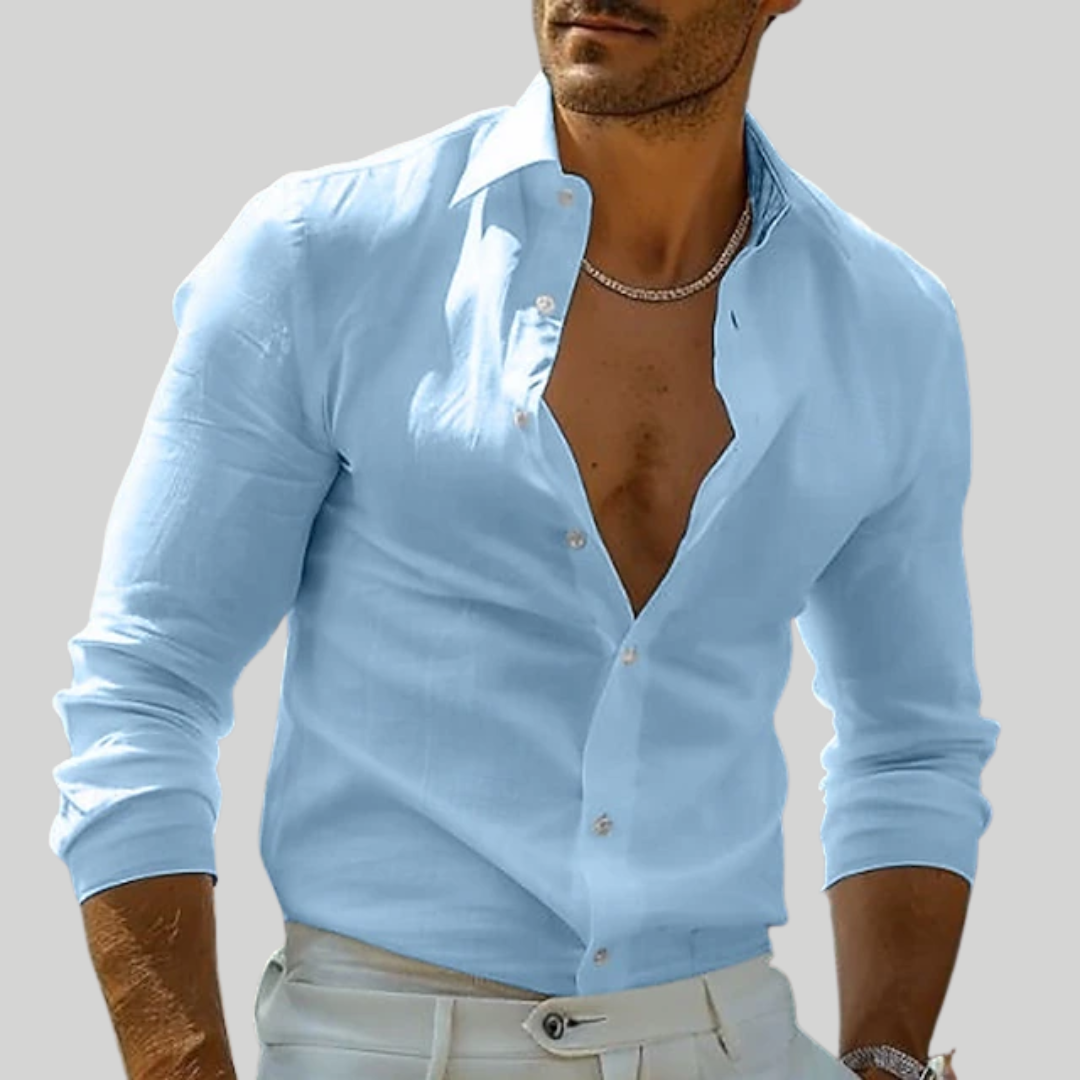 Men's Linen Button Shirt