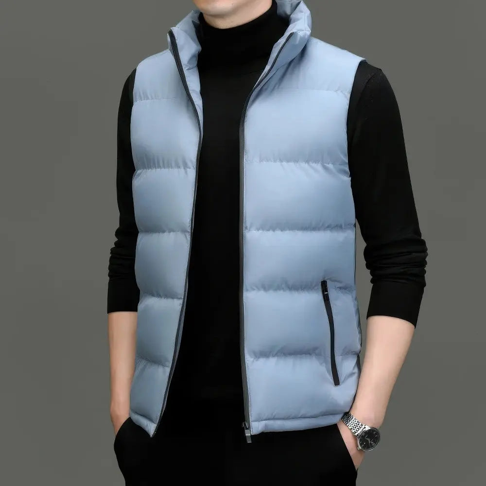 Rafello&Co | Sleeveless Vest with Stand-Up Collar