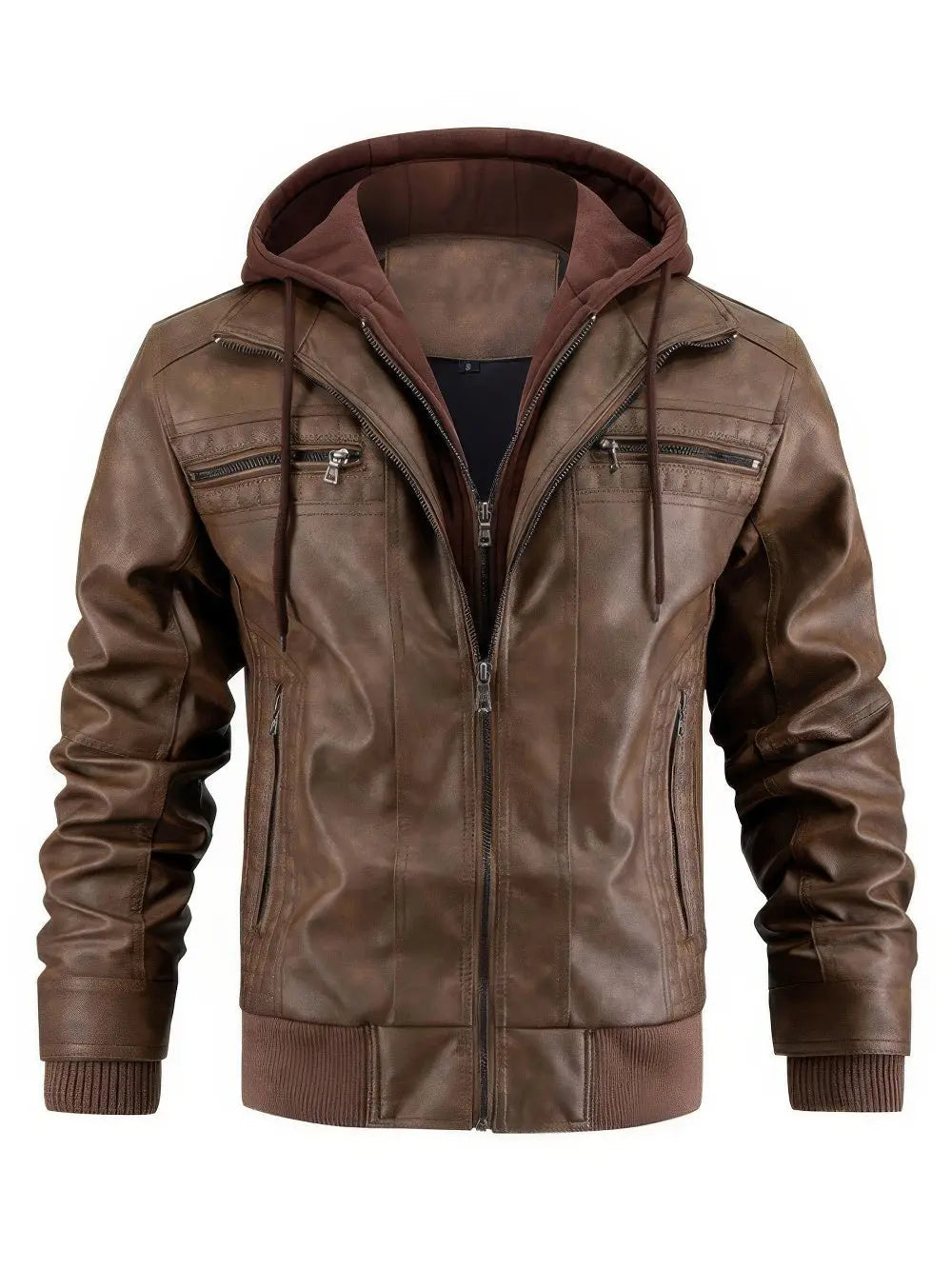 Rafello&Co | PU Leather Jacket with Hood