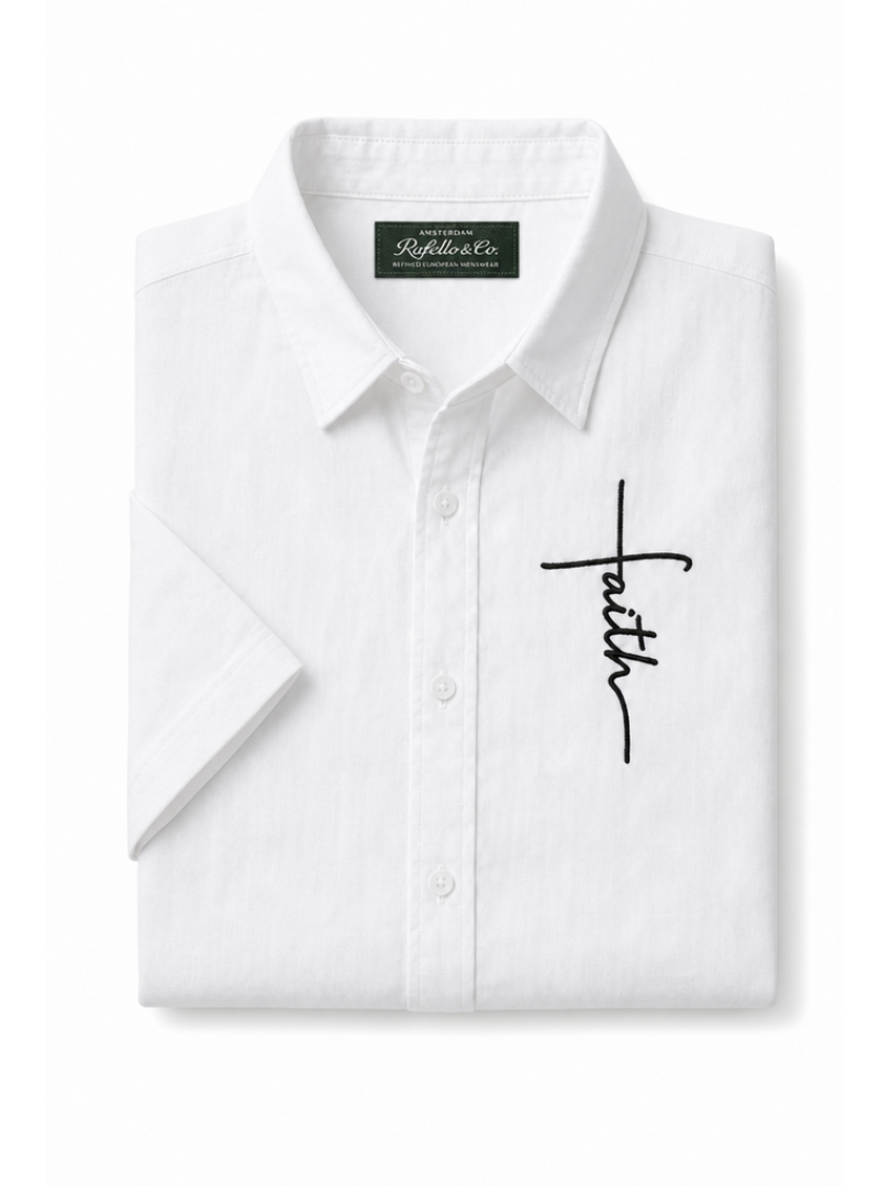Men's Linen Short-sleeved Shirt