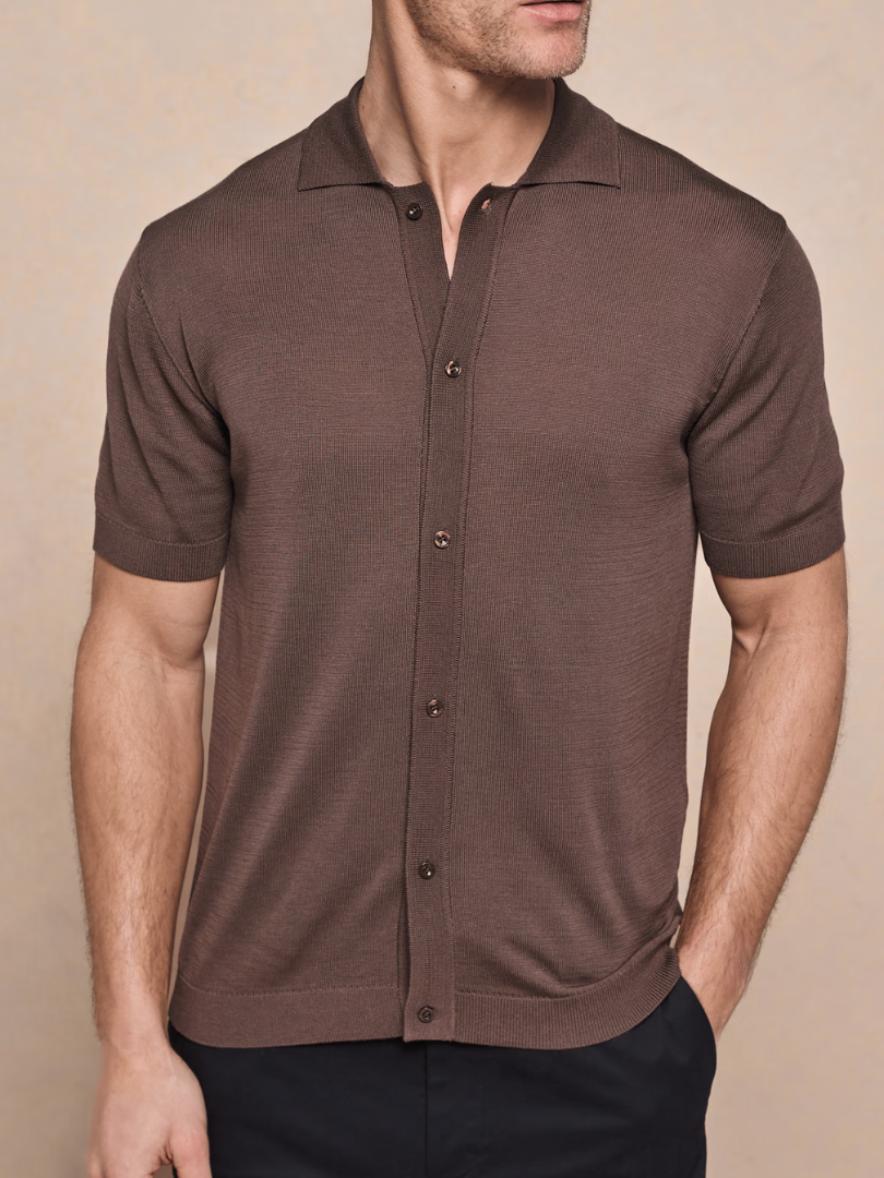 Button-Through Knitted Shirt