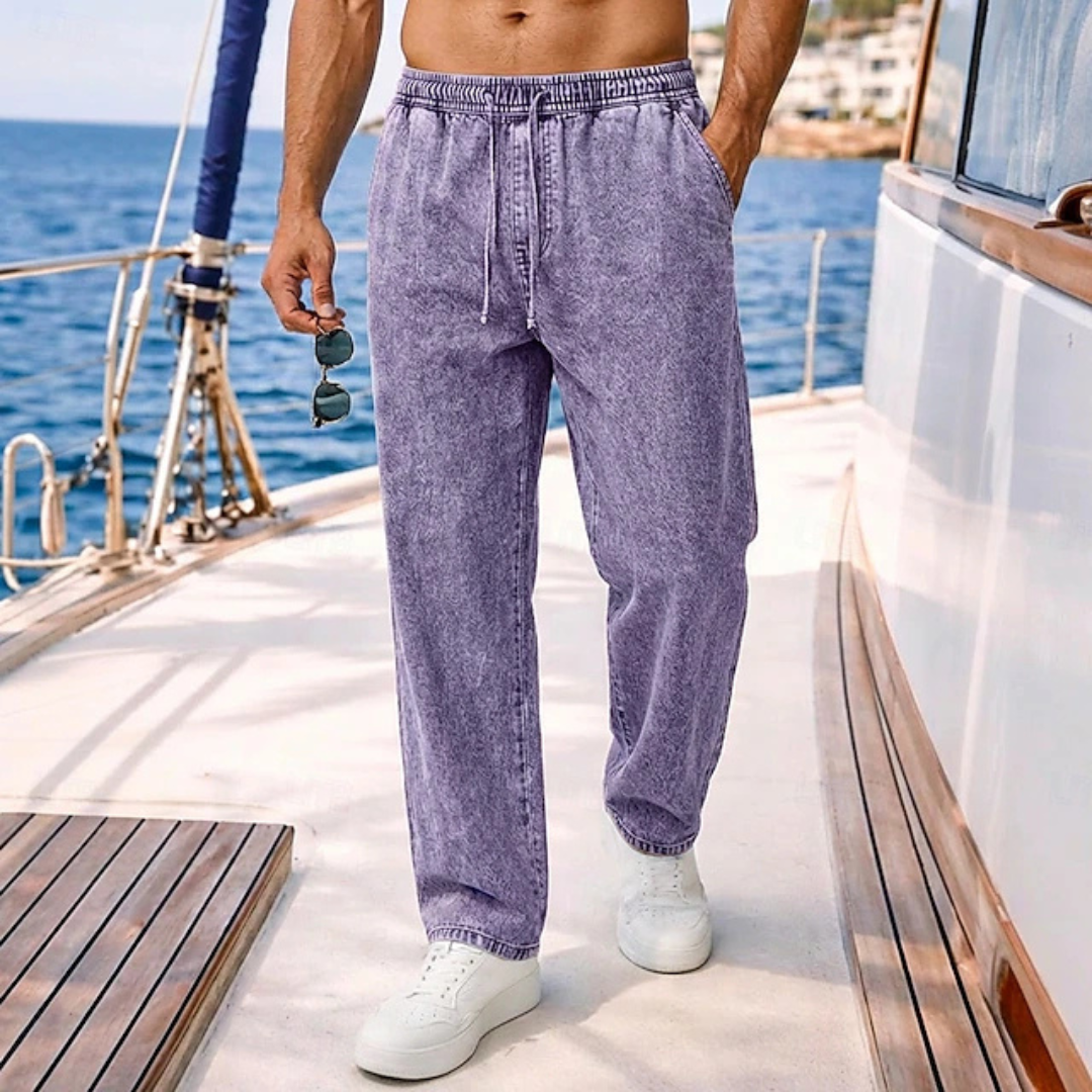 Relaxed Fit Washed Drawstring Trousers