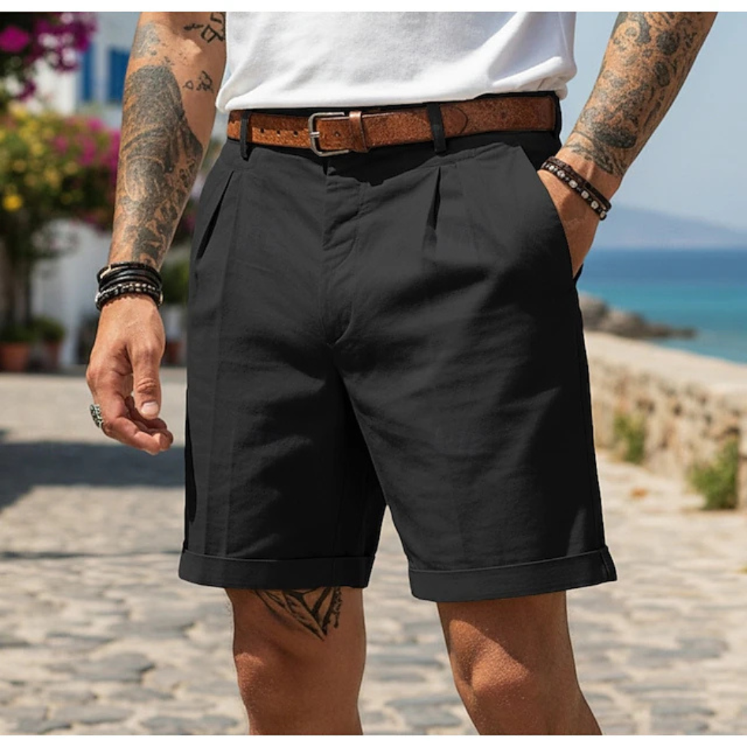 Getailleerde zomerse vrijetijdsshorts met plooien