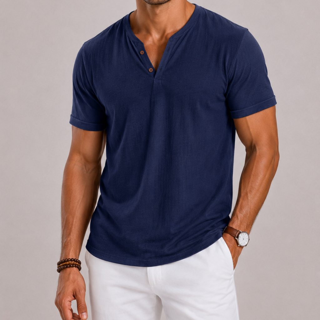 Men's V-Neck and Short-Sleeve Shirt