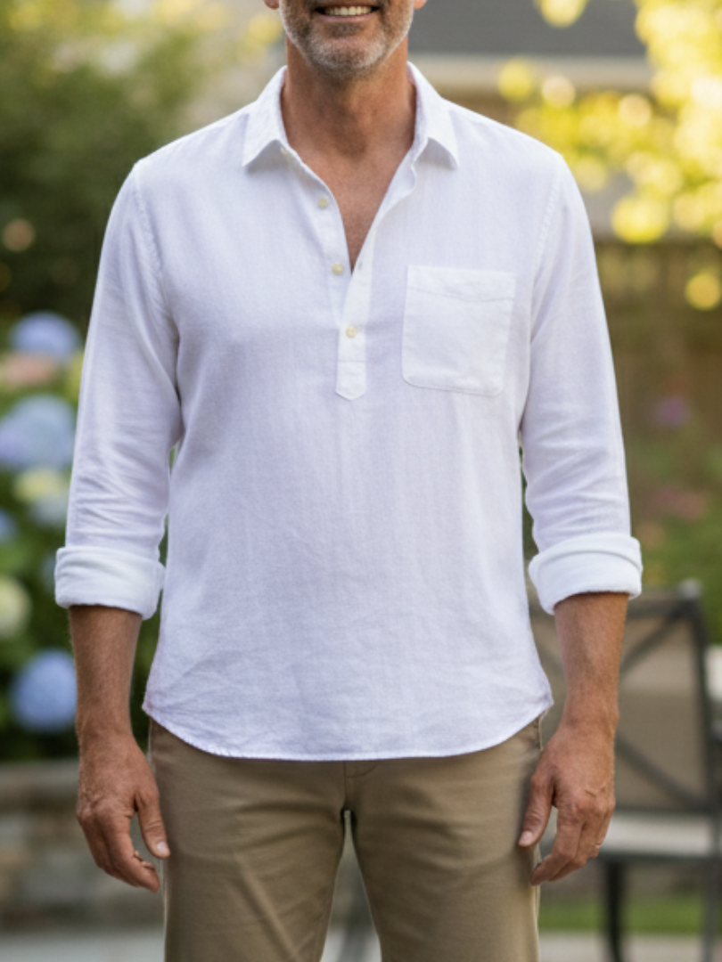 Rafello&Co | Linen Pop-Over Shirt 