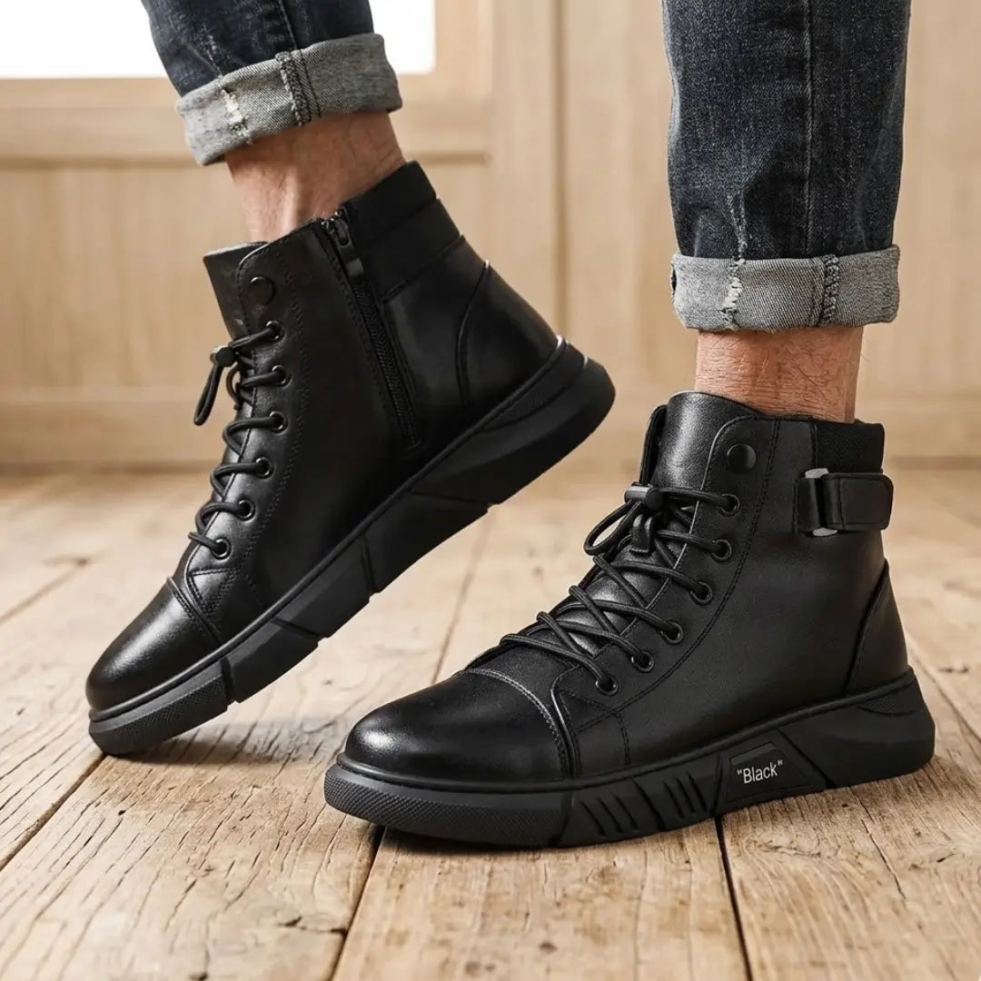 Rafello&Co | Leren laarzen met fleecevoering Rafello&Co