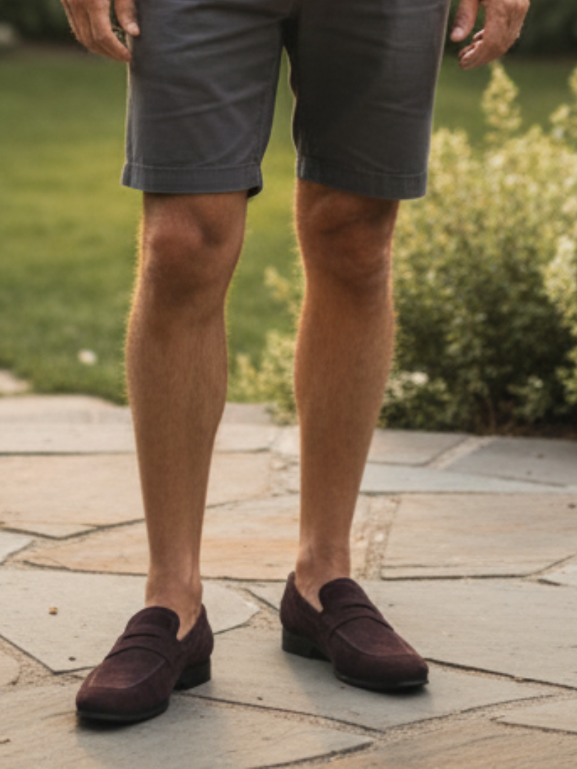 Vintage Suede Penny Loafers