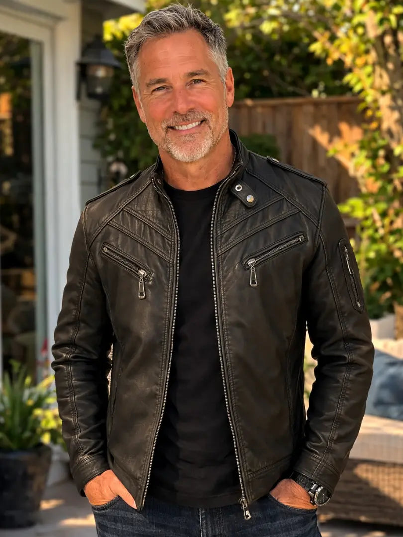 Rafello&Co | Leren Jas met Fleece Voering Rafello&Co