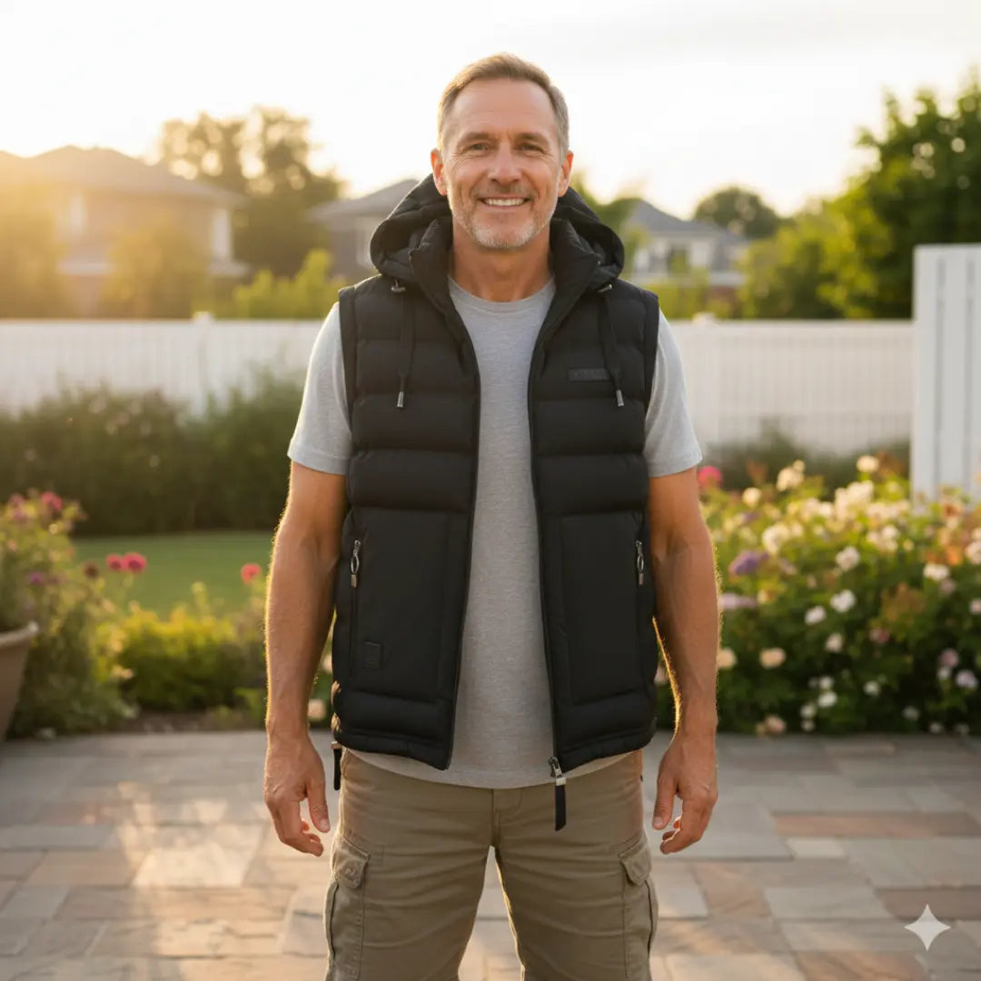 Rafello&Co | Deluxe Mouwloos Herenjack met Verwijderbare Capuchon Rafello&Co