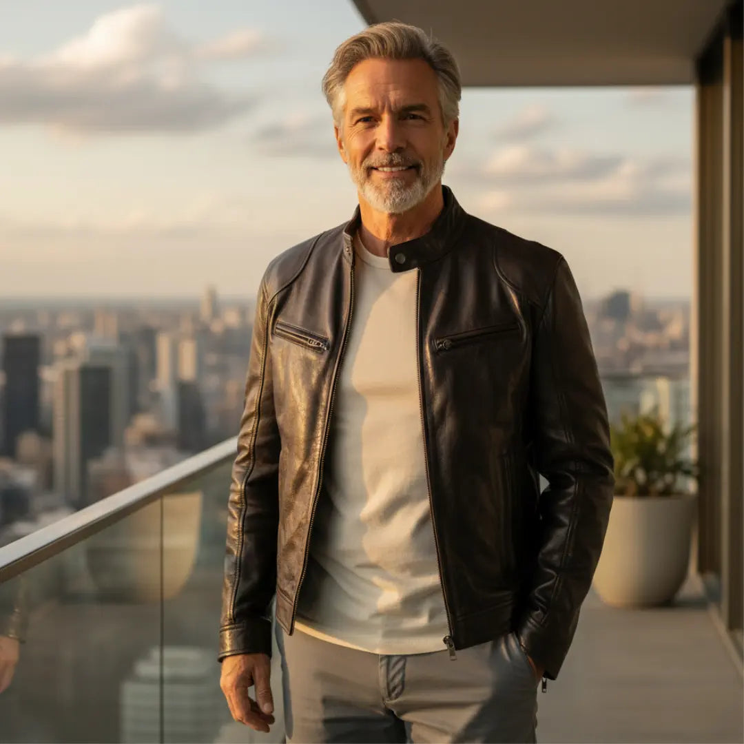 Rafello&Co | Stijlvolle Leren Jas Rafello&Co