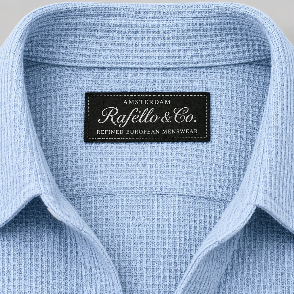 Heren Klassiek Wafel T‑Shirt Met Korte Mouwen