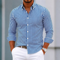 Men's Vertical Stripe Button-up Shirt