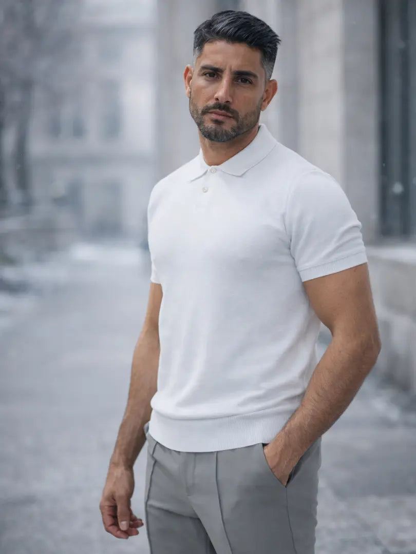 Short Sleeve Polo Shirt with Buttons