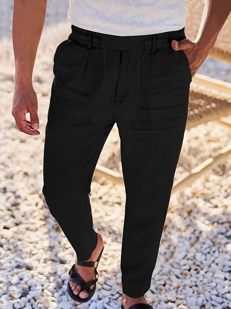 Men’s Linen Drawstring Trousers
